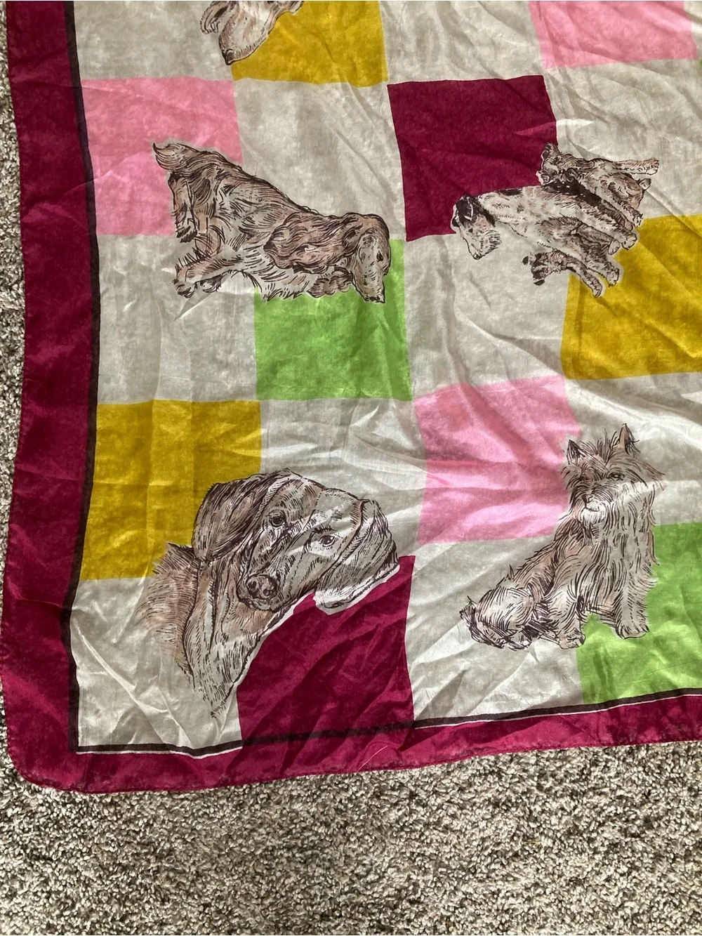 Adorable dog silk scarf/bandana